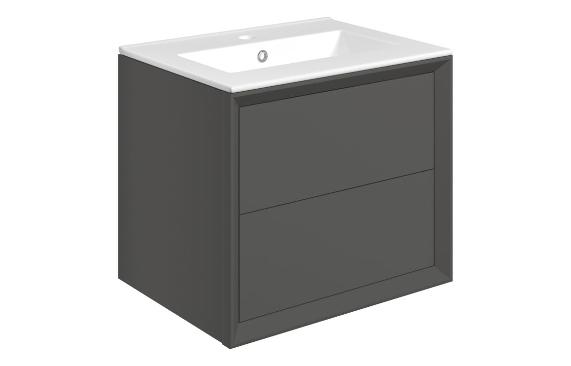 Edge - 615mm Wall Hung 2 Drawer Basin Unit & Basin