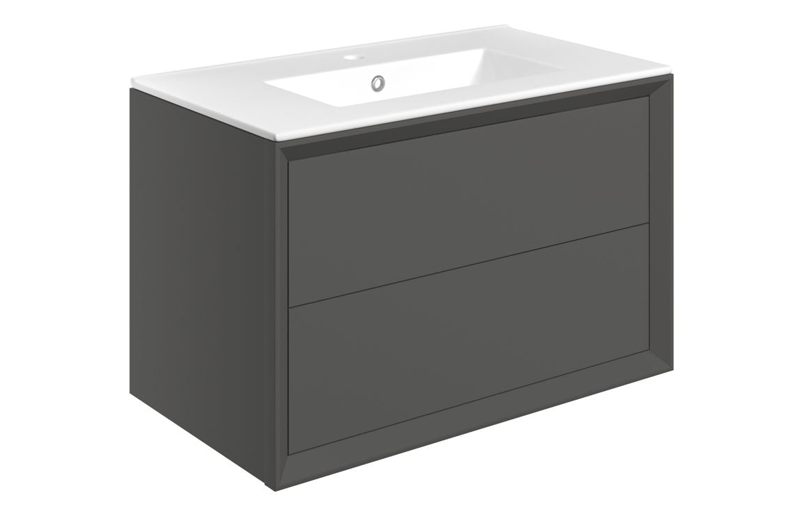 Edge - 815mm Wall Hung 2 Drawer Basin Unit & Basin
