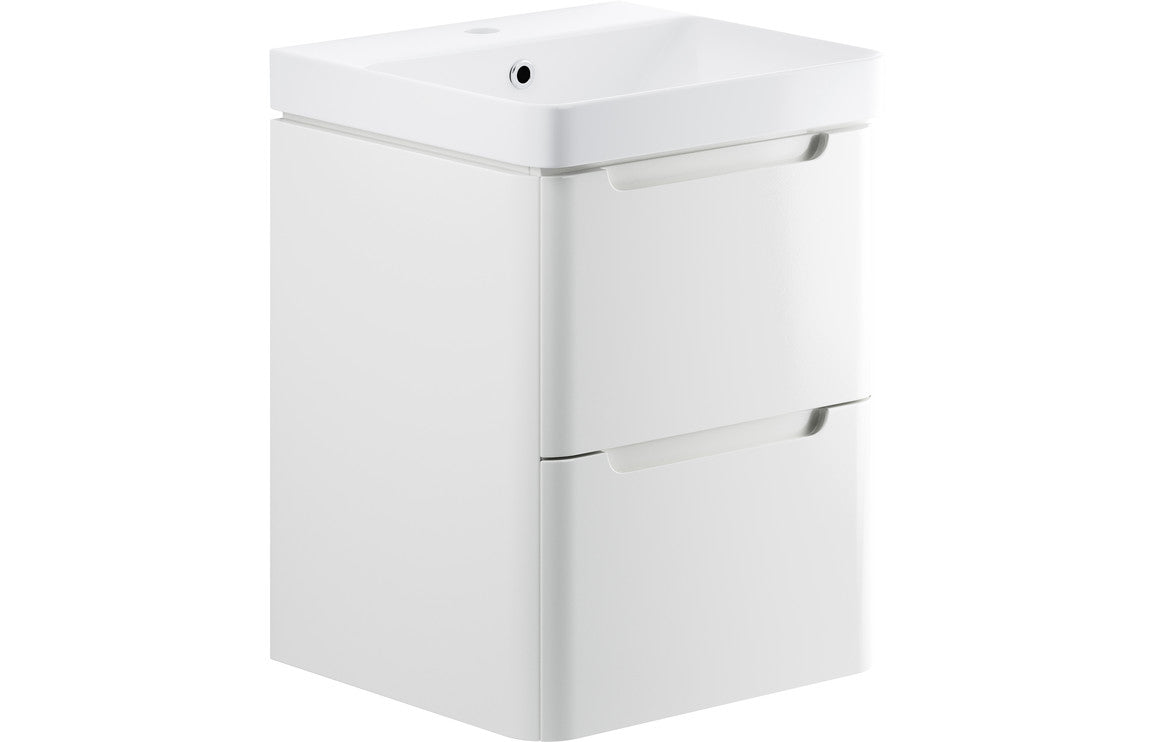 Grace - 2 Drawer Wall Hung Cloakroom Basin Unit - 500mm