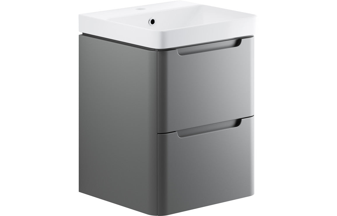 Grace - 2 Drawer Wall Hung Cloakroom Basin Unit - 500mm