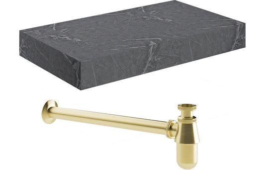 Mineral - Wall Hung Basin Shelf & Bottle Trap - 800mm