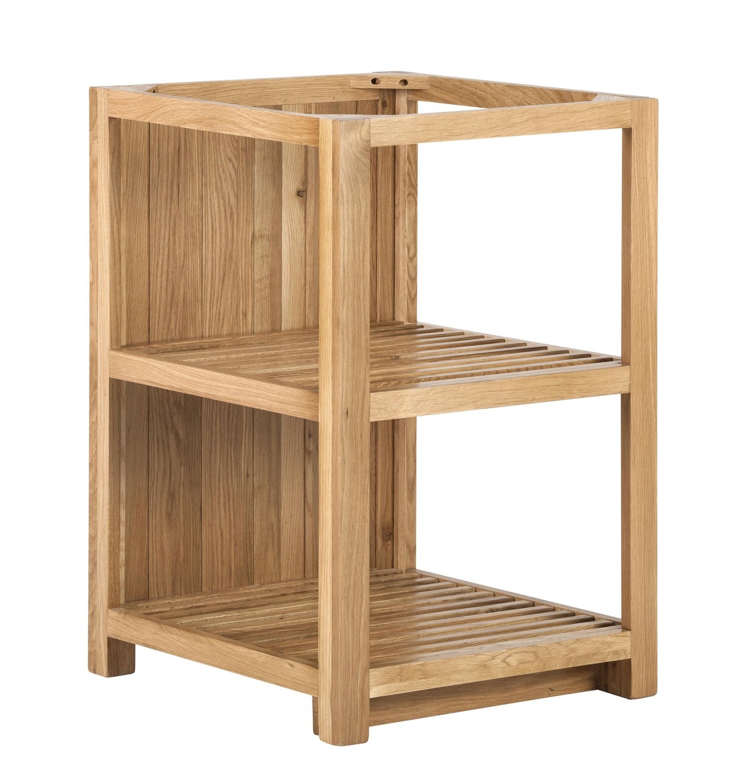 Open Base End - Slatted Shelf Cabinet