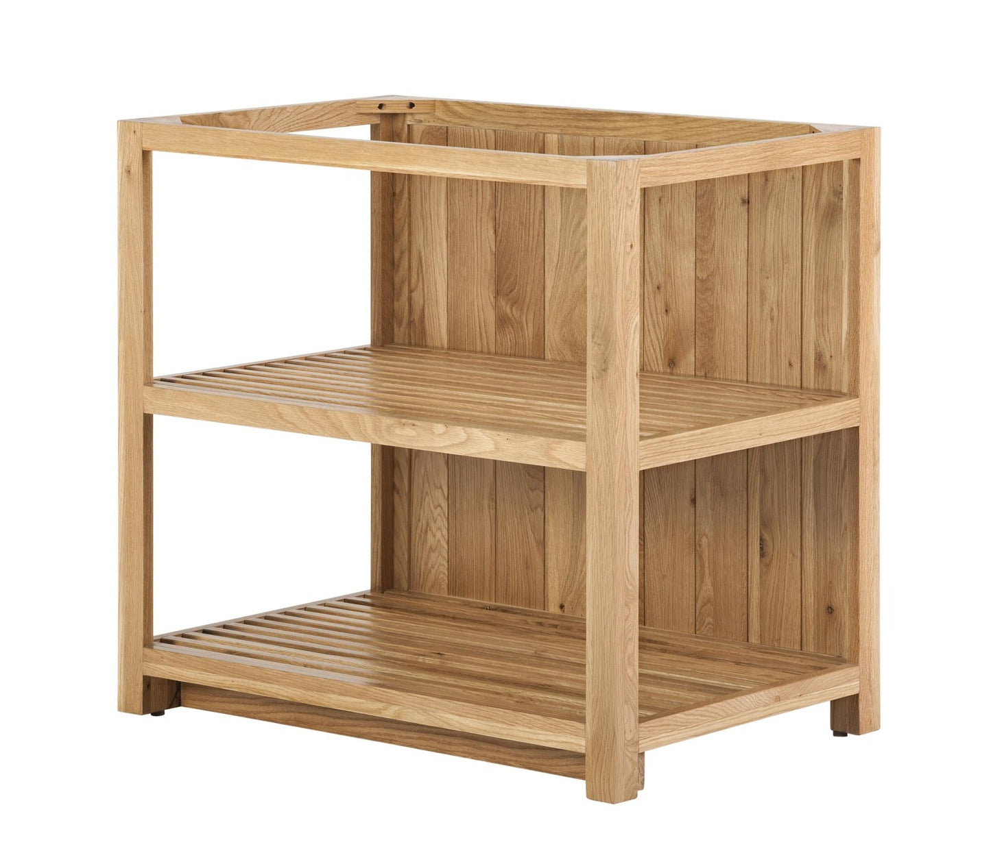 Open Base End - Slatted Shelf Cabinet