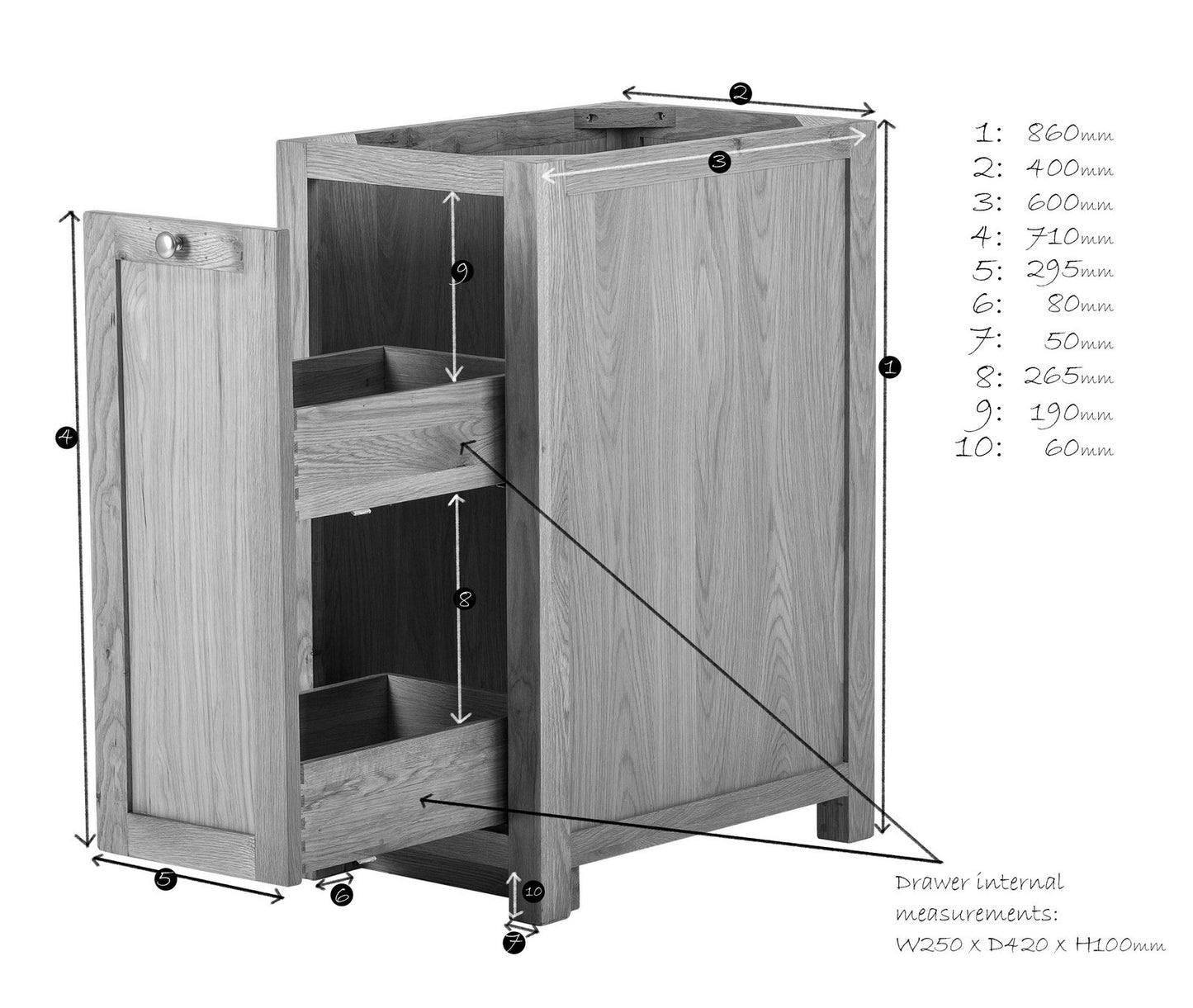 Pull Out Larder Base Unit  - 460mm
