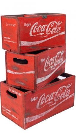 Rectangular Fish Boxes - Coca Cola - Set of 3