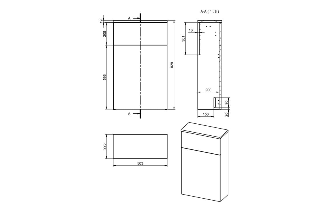 Edge - 503mm Floor Standing WC Unit