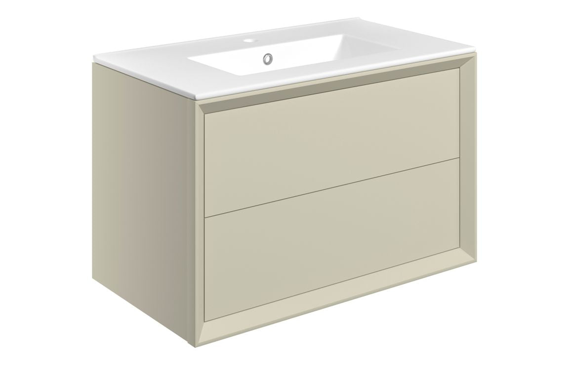 Edge - 815mm Wall Hung 2 Drawer Basin Unit & Basin