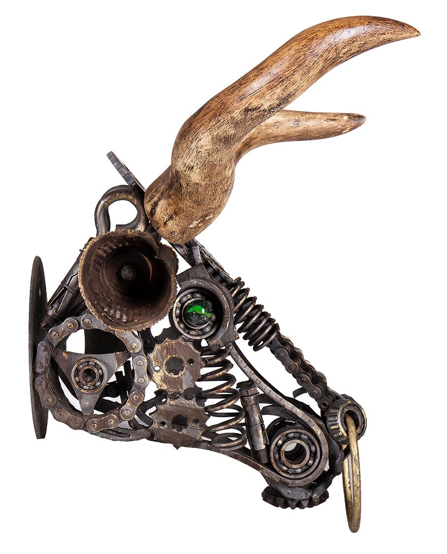 Wrought Iron Buffalo Face Sculpture