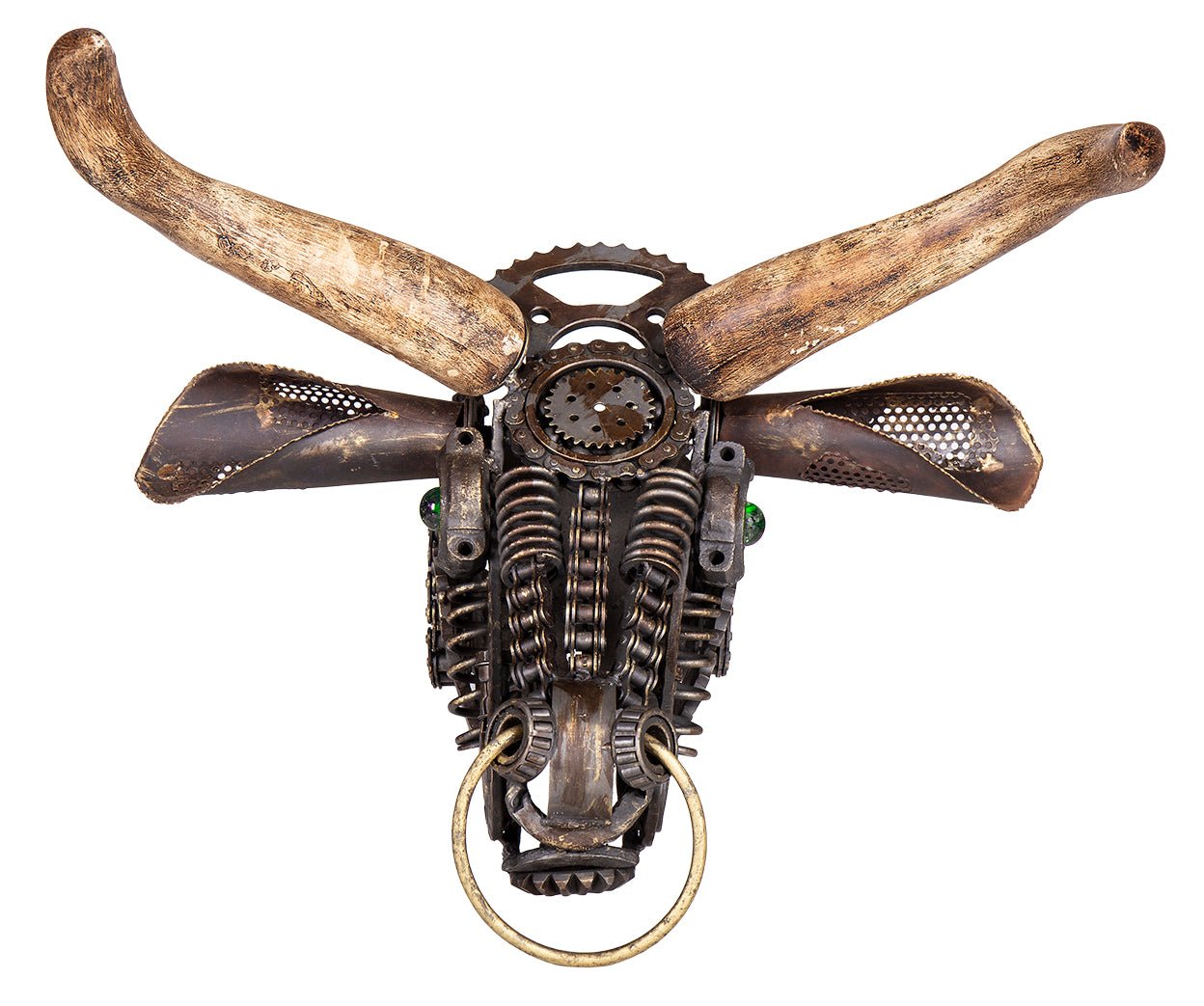 Wrought Iron Buffalo Face Sculpture
