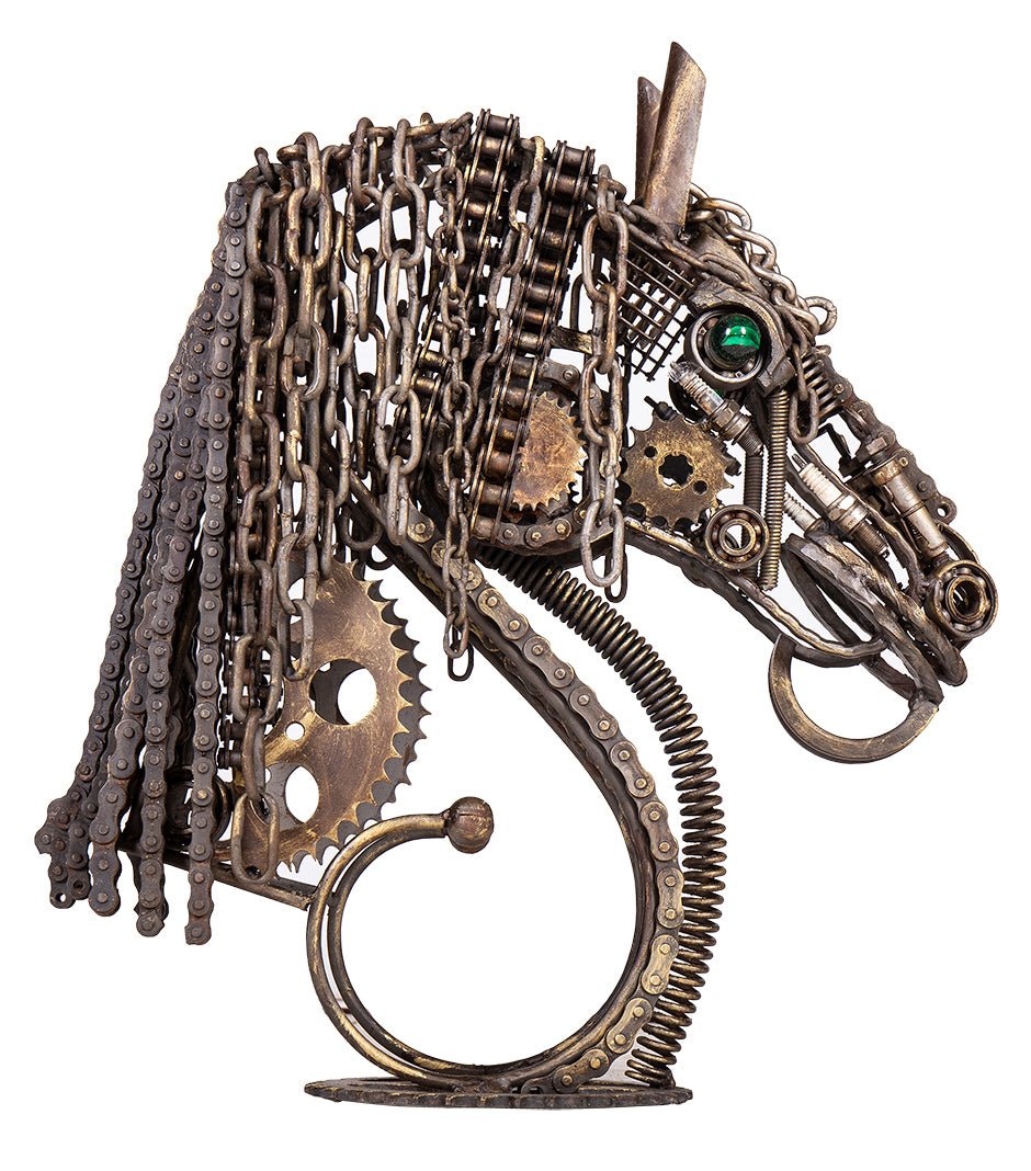 Wrought Iron Horse Head Sculpture