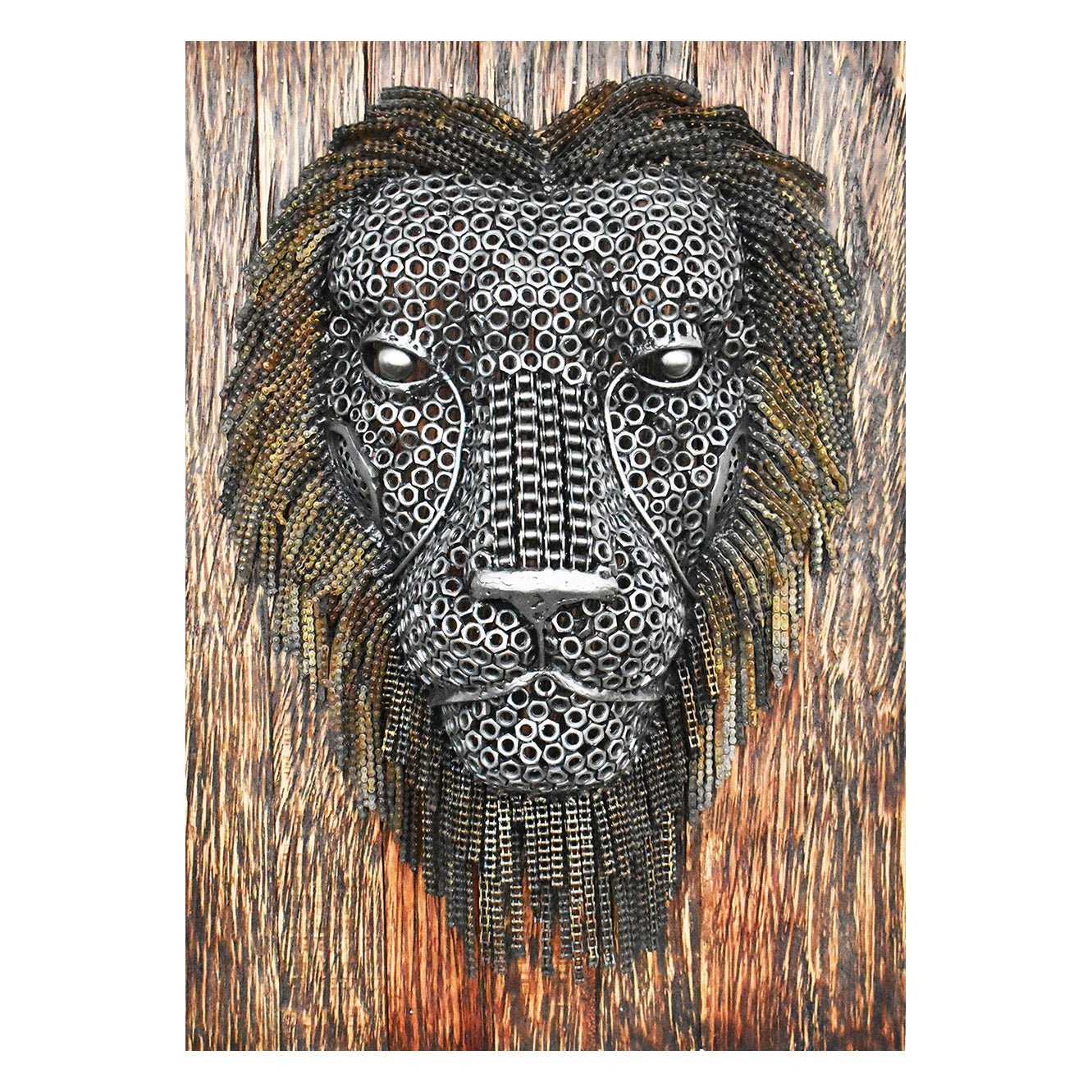 Lion Face on Wood