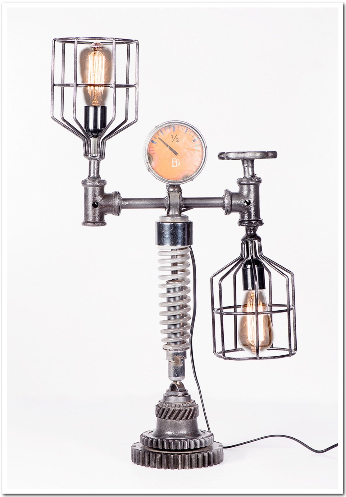 Iron Cage and Meter Table Lamp