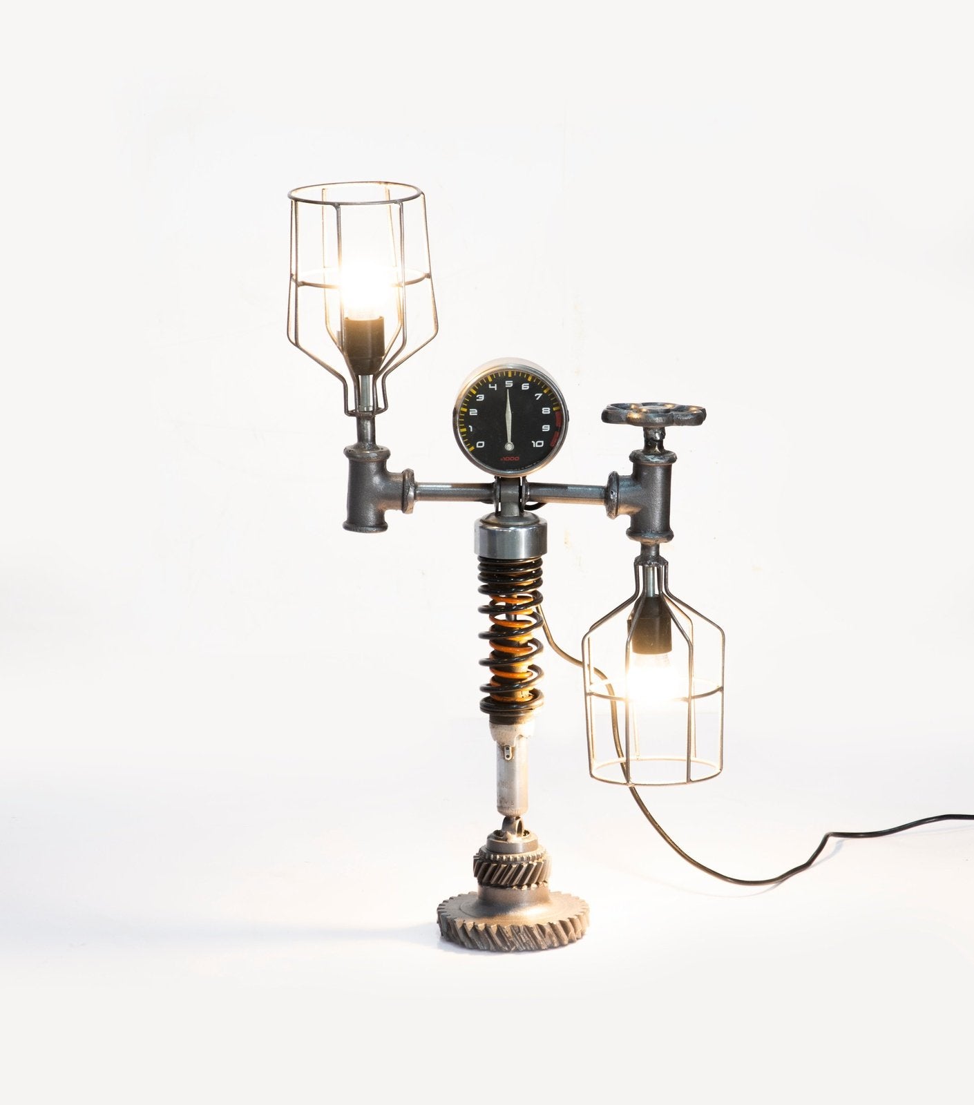 Iron Cage and Meter Table Lamp