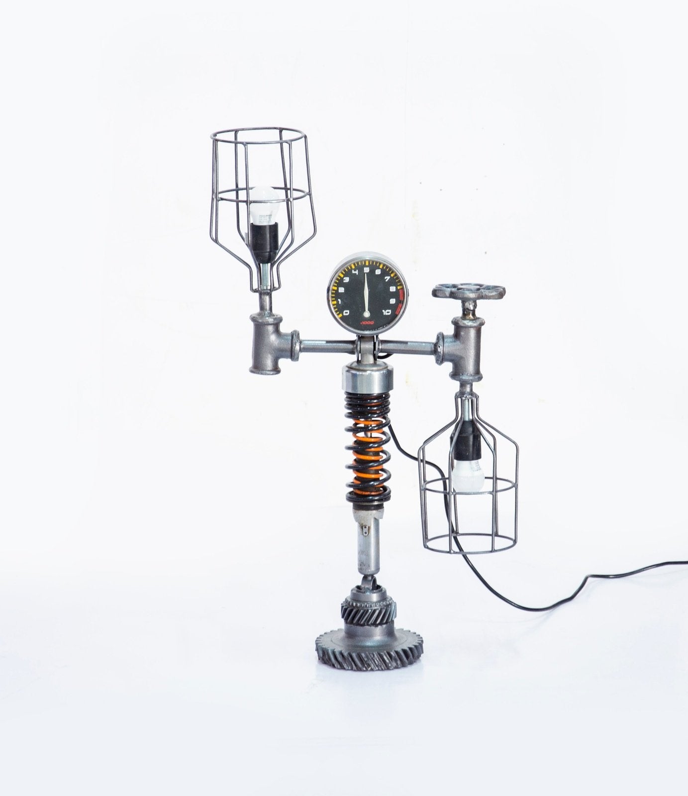 Iron Cage and Meter Table Lamp