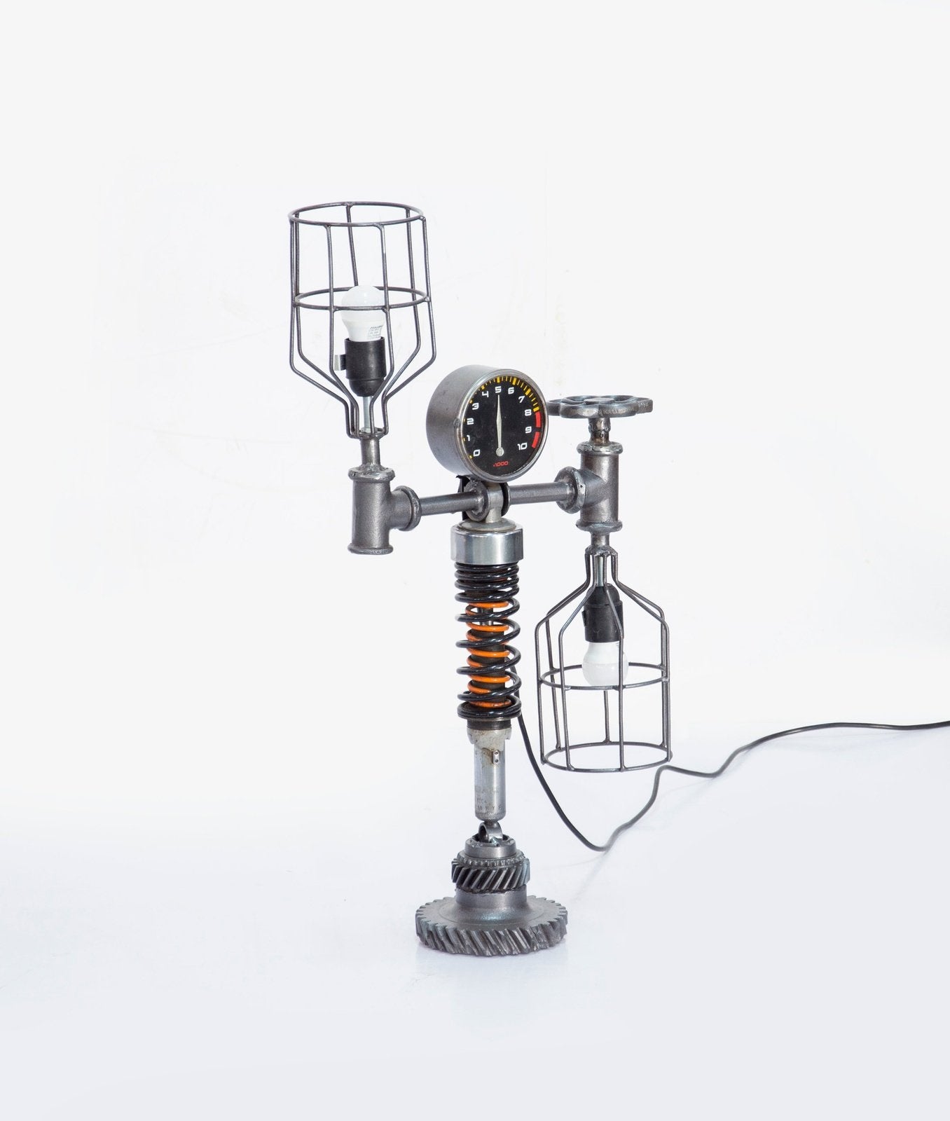Iron Cage and Meter Table Lamp