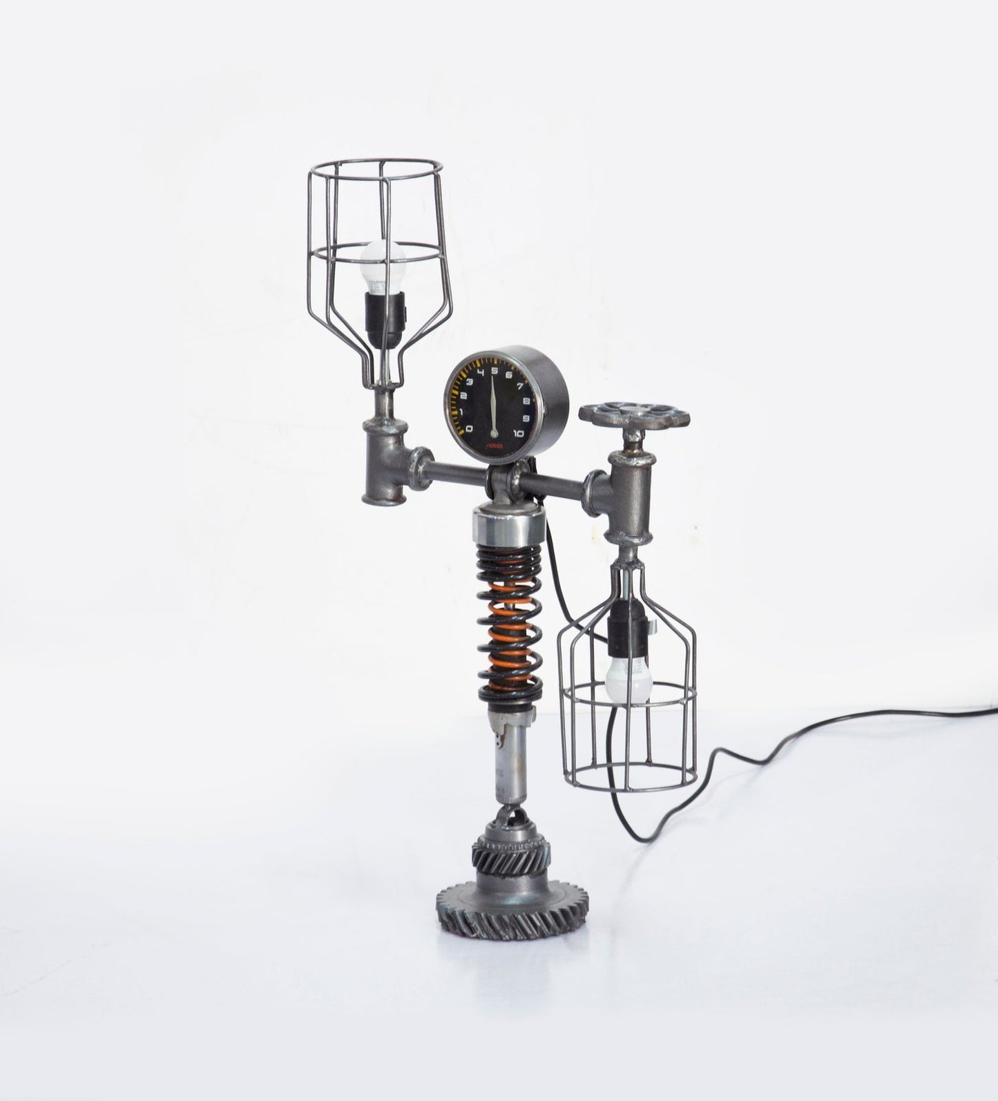 Iron Cage and Meter Table Lamp
