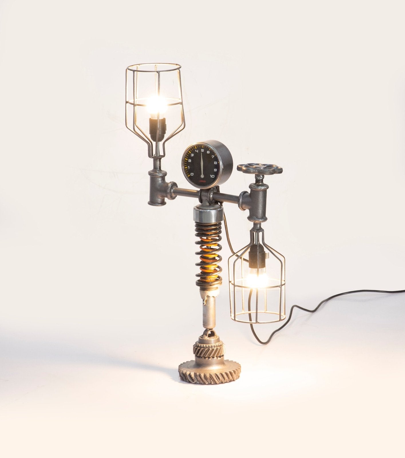 Iron Cage and Meter Table Lamp