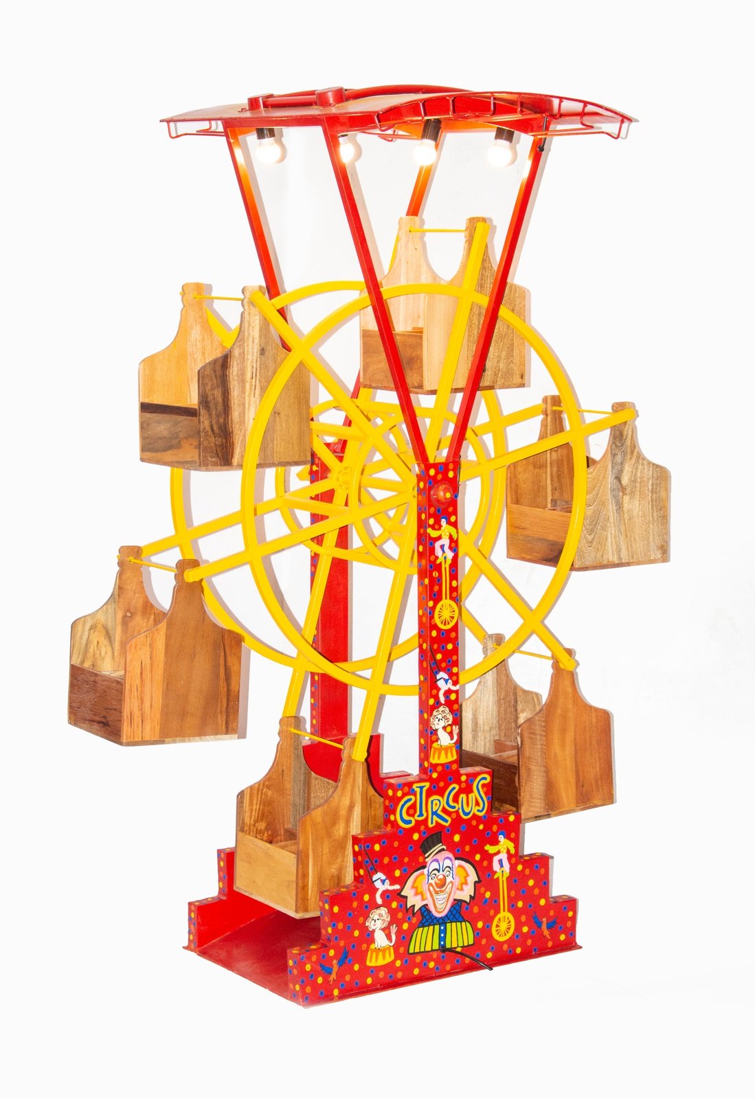 Industrial Style Ferris Wheel Wine Bottle Holder - 1.8m Tall
