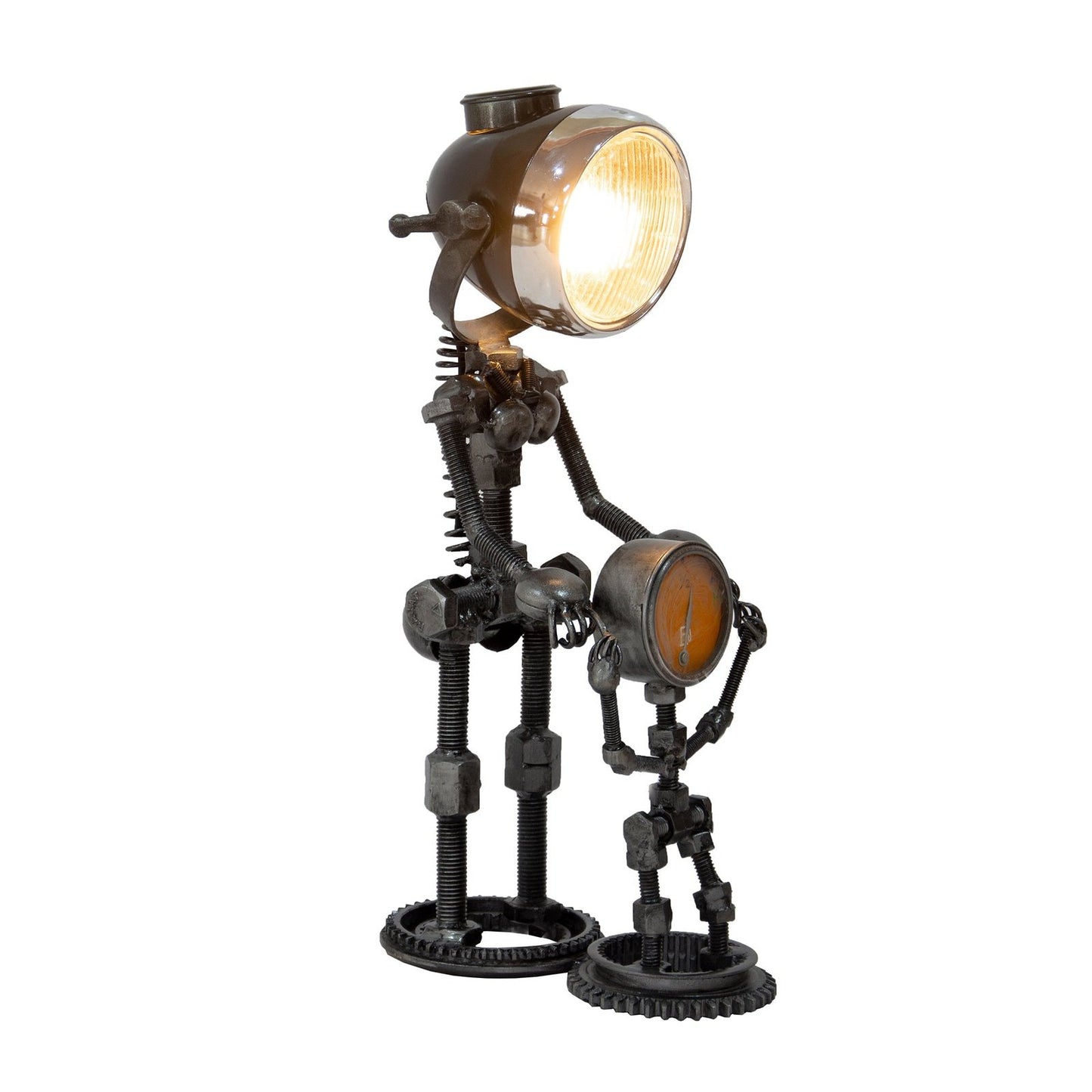 Reclaimed Parts Robot Table Lamp - Mother and Child