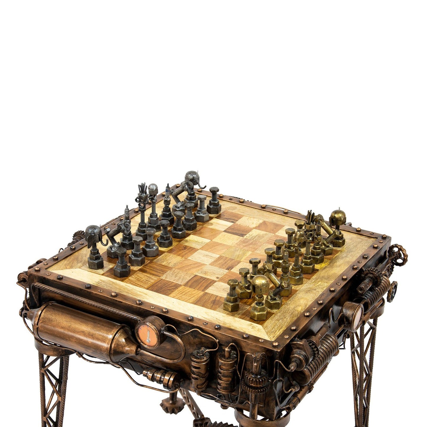 Reclaimed Iron Steampunk Theme - Chess Table