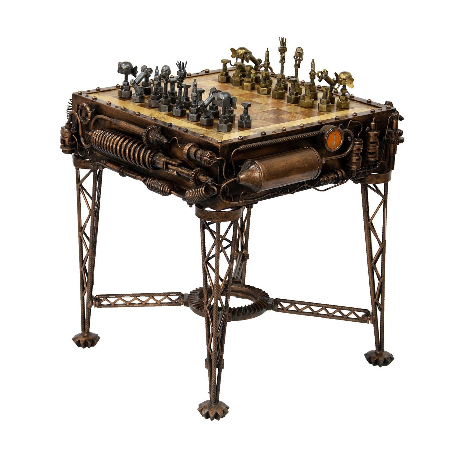Reclaimed Iron Steampunk Theme - Chess Table