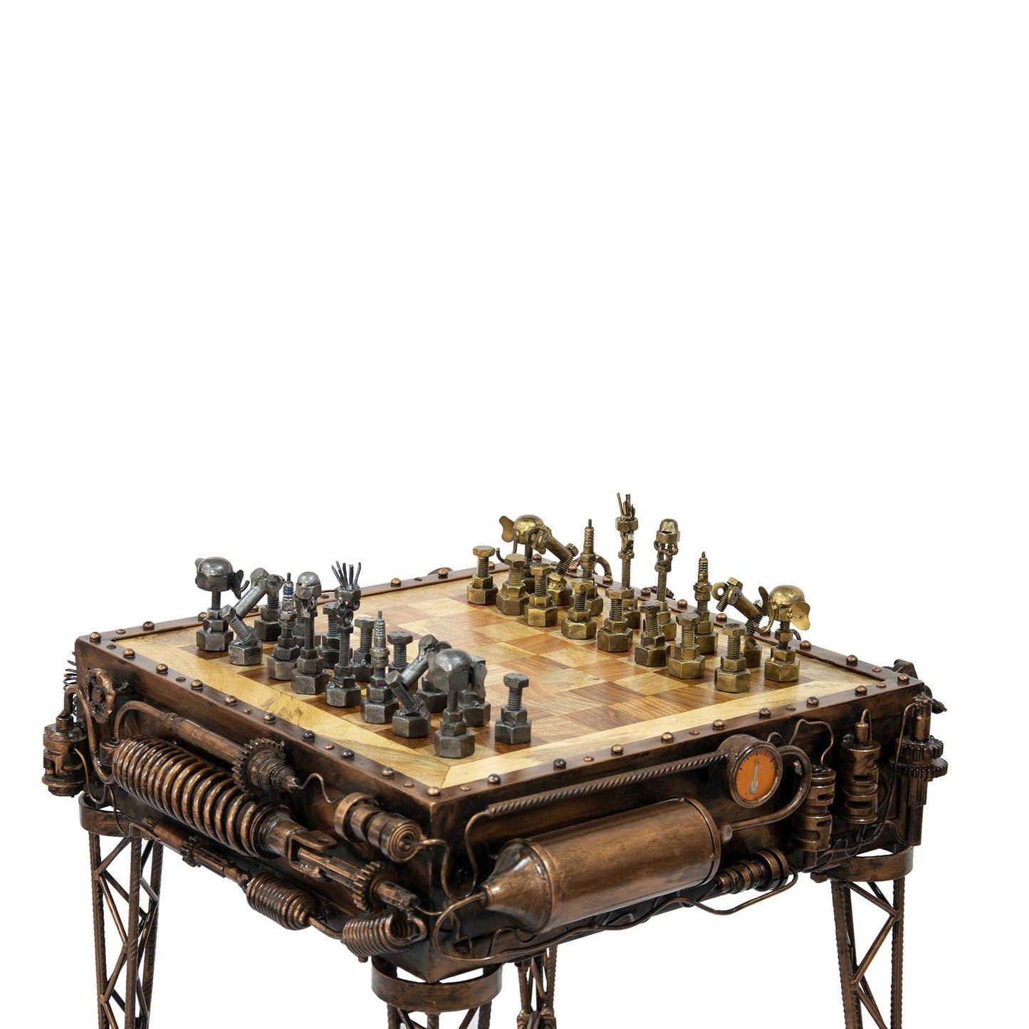 Reclaimed Iron Steampunk Theme - Chess Table