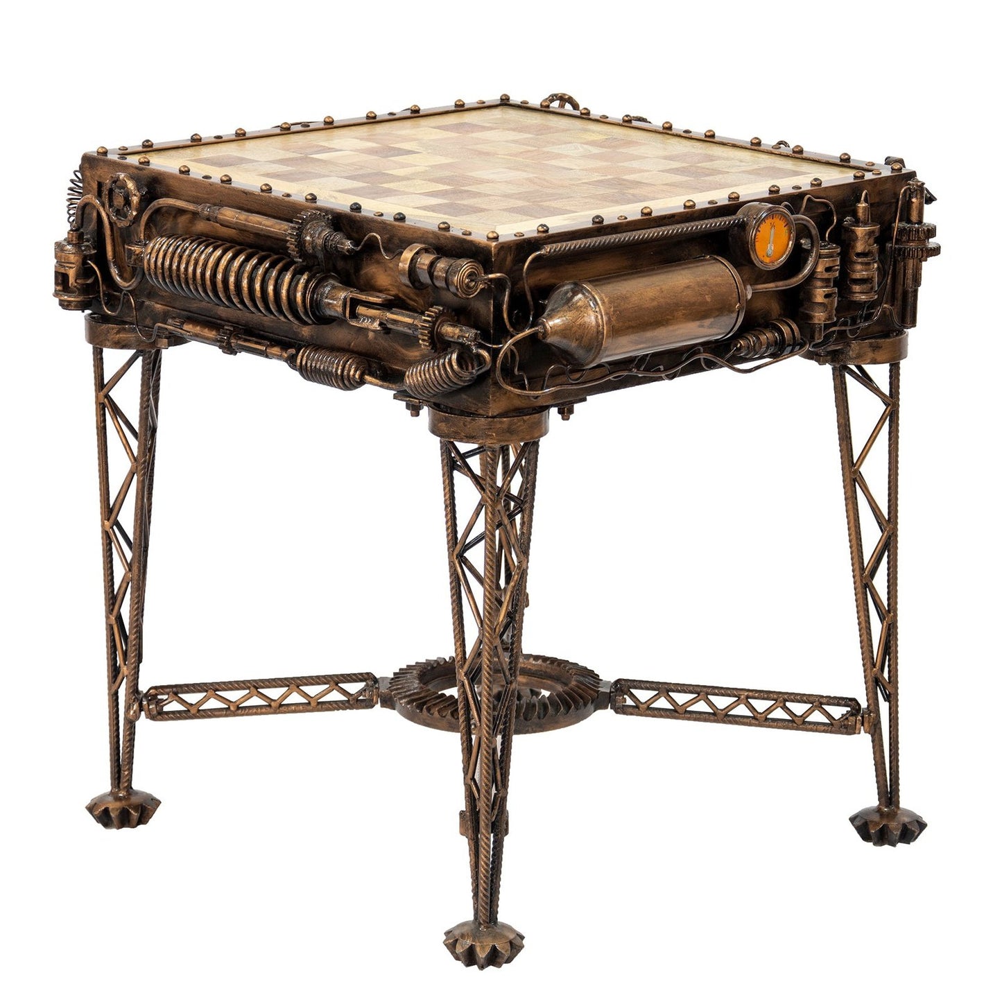 Reclaimed Iron Steampunk Theme - Chess Table