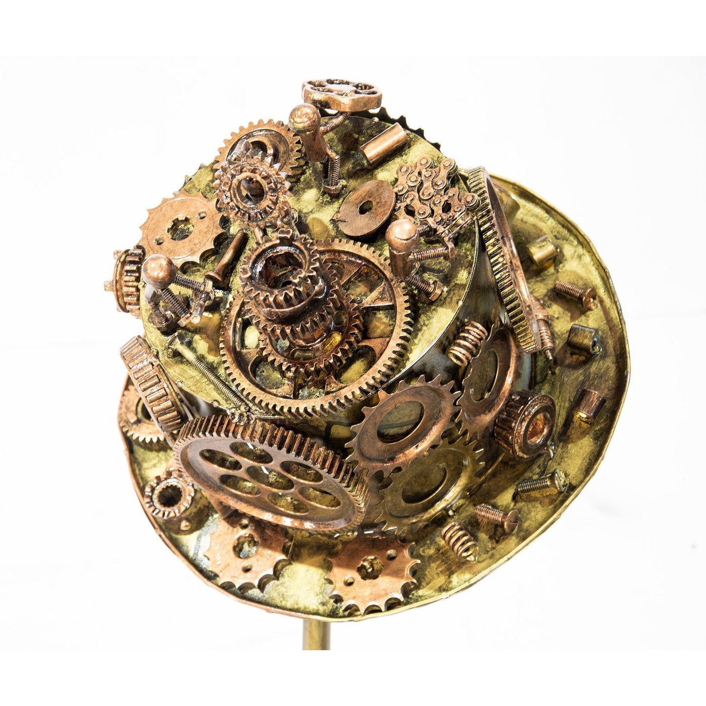 Reclaimed Iron Steampunk Theme Cogs Top Hat Table Lamp