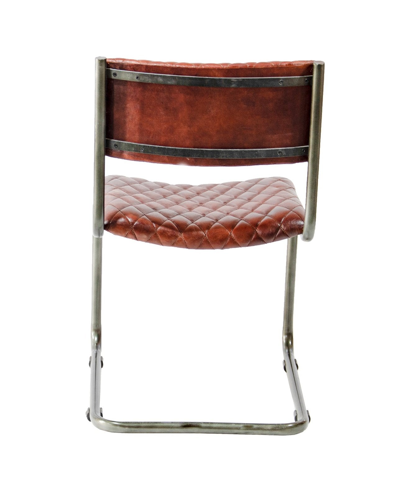 Metal Frame Chair with Padded Brown Seat