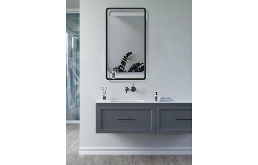 Ledge - Mirror with integrated shelf - Matt Black