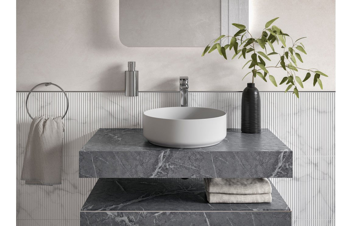 Mineral - Wall Hung Basin Shelf & Bottle Trap - 600mm
