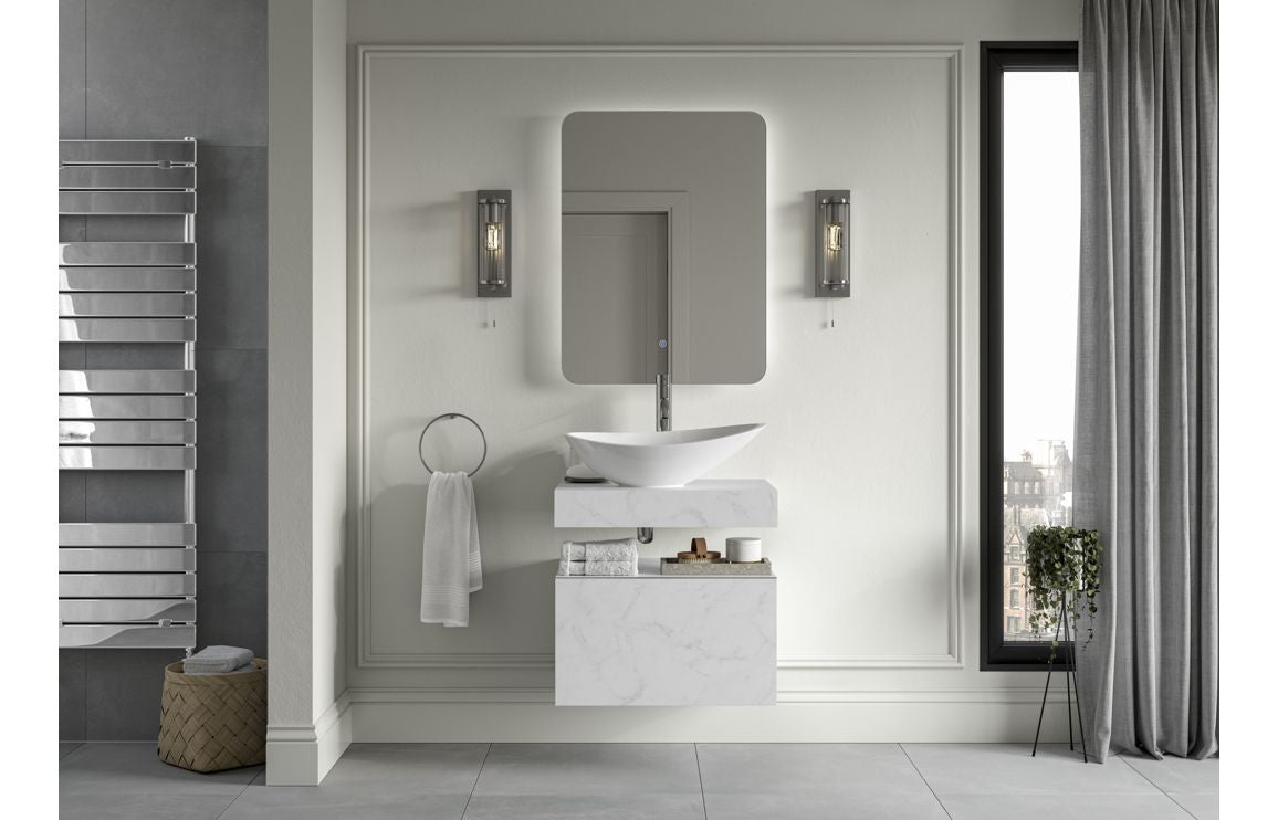 Mineral - Wall Hung Basin Shelf & Bottle Trap - 600mm