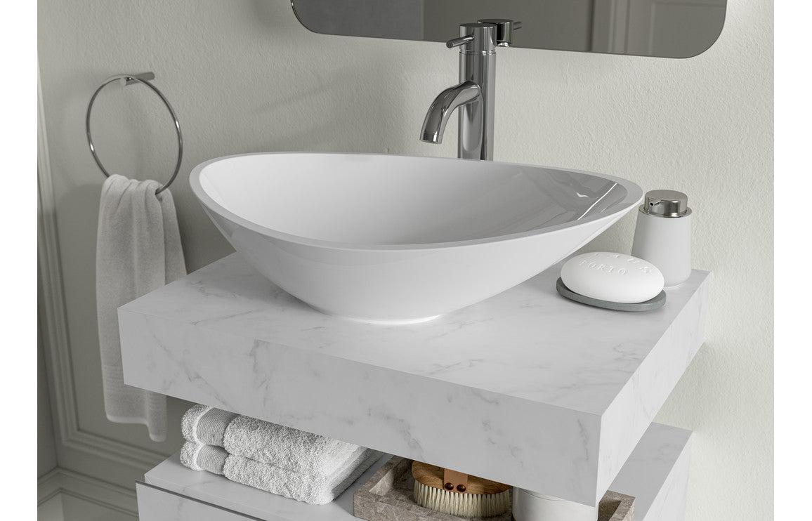 Mineral - Wall Hung Basin Shelf & Bottle Trap - 800mm
