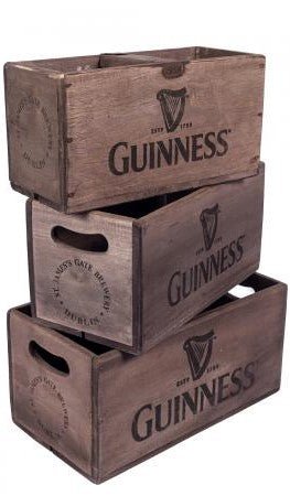 Guinness with Harp Logo - Set of 3 Rectangular Fish Boxes