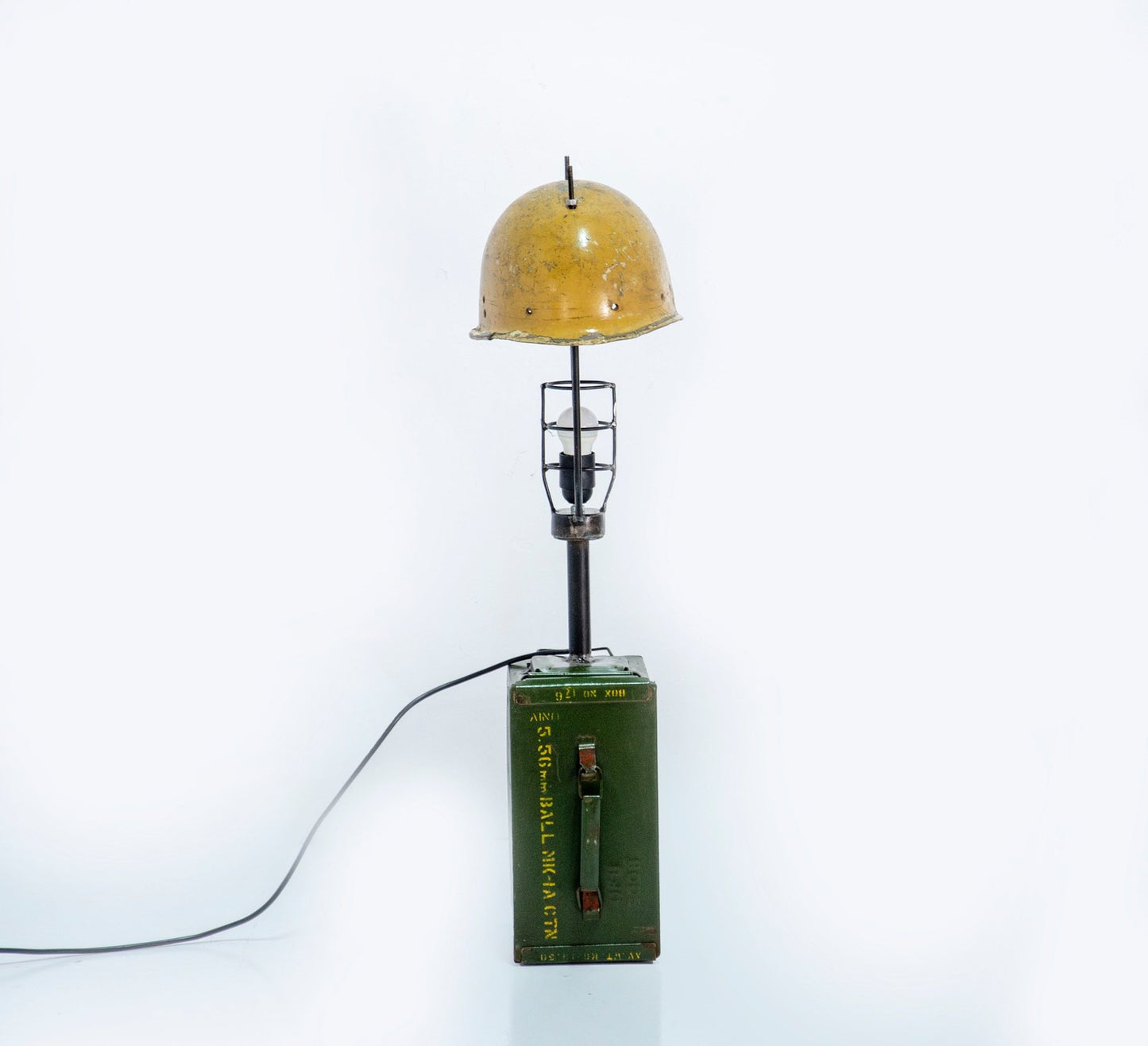 Upcycled Helmet & Ammo Box Table Light
