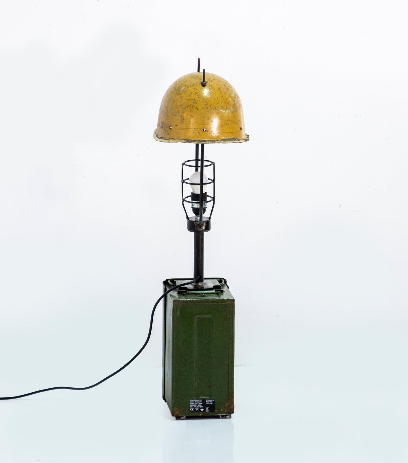 Upcycled Helmet & Ammo Box Table Light