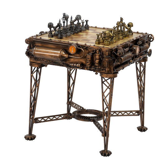Reclaimed Iron Steampunk Theme - Chess Table
