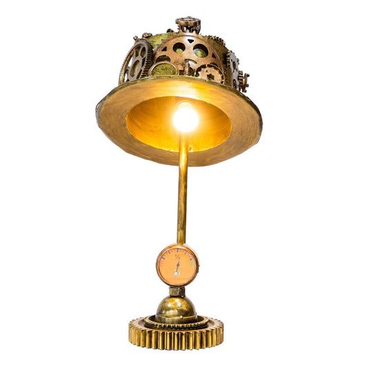 Reclaimed Iron Steampunk Theme Cogs Top Hat Table Lamp
